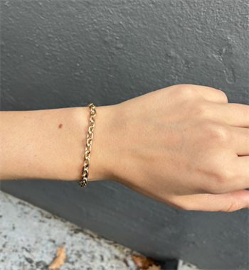 14 kt Rund Anker Guld armbånd fra BNH, 5,6 mm bred (tråd 1,7 mm) og 18½ cm